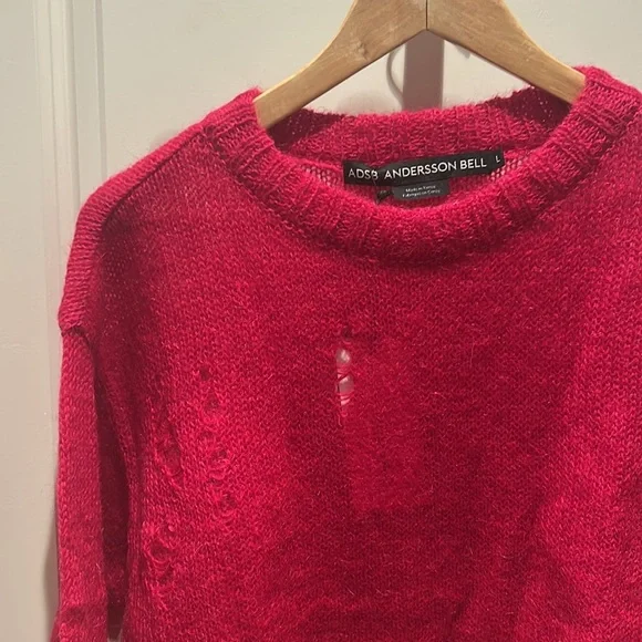 NEW ANDERSSON BELL large cherry red crew neck sweater